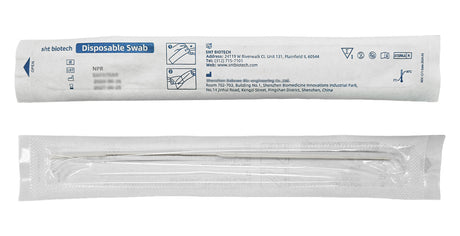 500 Pack - Sterile Nasopharyngeal Swab Gamma Radiated, Flocked Nasal Swabs for Sampling, 80 mm Break Point, Nylon Flocking Tip