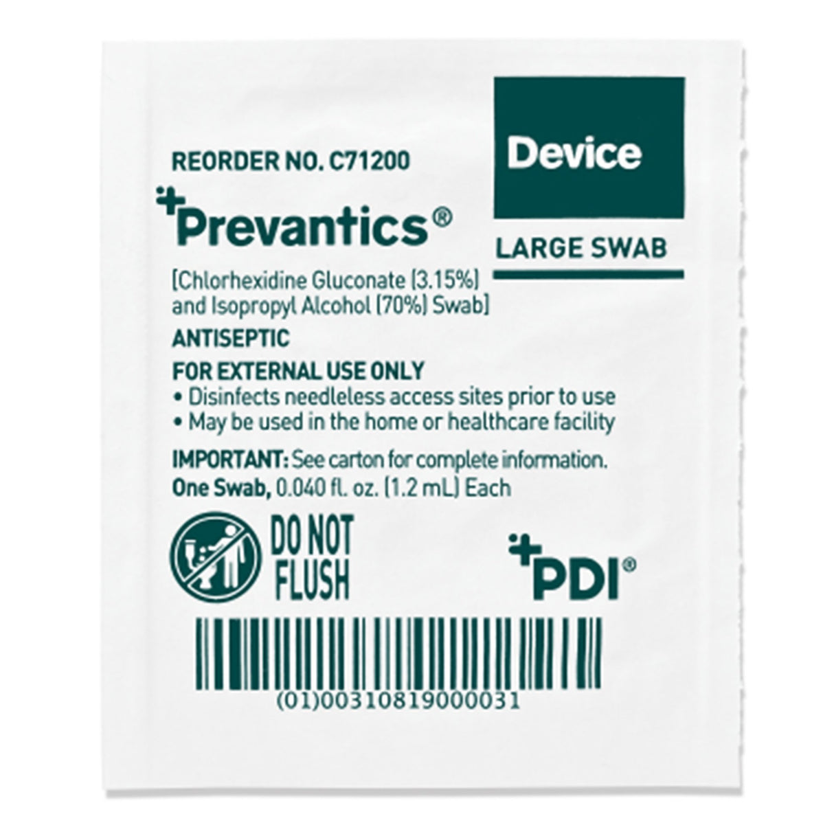 PDI PREVANTICS® PREINJECTION PREP SWABS-C71200