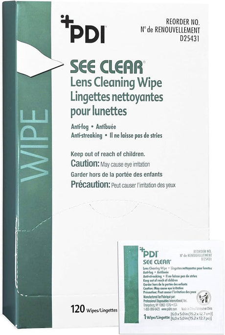 PDI SEE CLEAR® EYE GLASS CLEANING WIPE-D25431