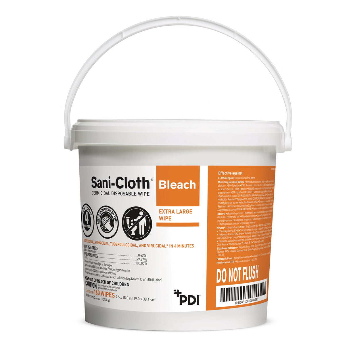 PDI SANI-CLOTH® BLEACH GERMICIDAL DISPOSABLE WIPE-P7007P