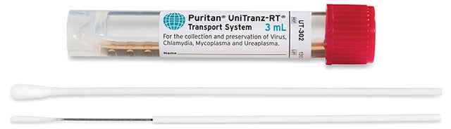 Puritan UniTranz-RT Sterile Mini-tip & Standard Polyester Swabs & 3ml Unv. Transport Medium - UT-302-Virus Collection System, Cs